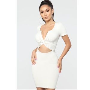 Knot my business ribbed mini dress